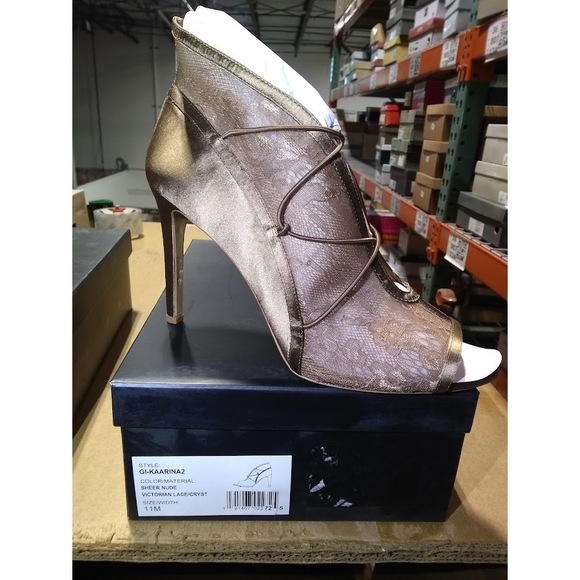 G.I.L.I. Shoes - G.I.L.I. Peep Toe Elastic Front Booties Kaarina 2 Nude 11